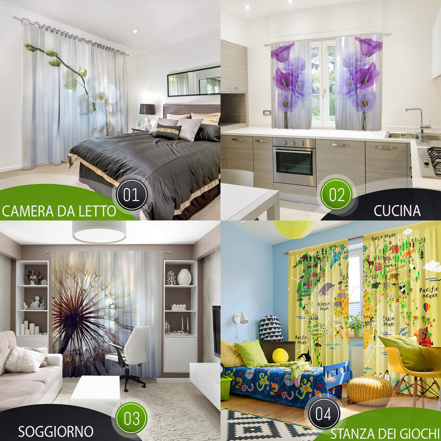 Tende Delicato Acquerello in Beige e Marrone