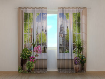 Tende - Finestra con Fiori