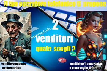 Tovagliette americane in tessuto cm.45x30 con due venditori telefonici a confronto