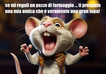 Tovagliette americane in tessuto cm.45x30. Con un topolino che cerca il formaggio