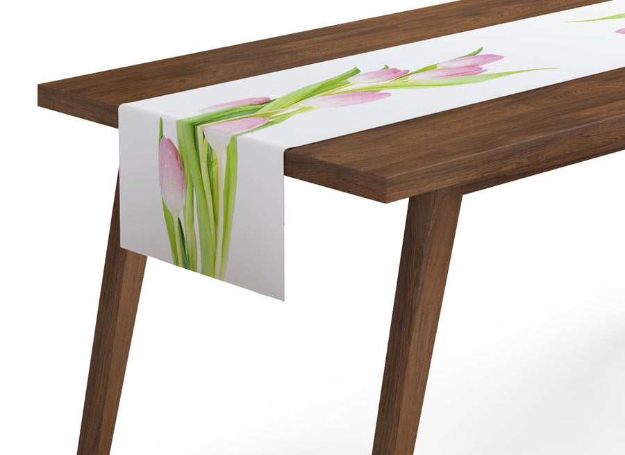 Tappeto Runner da Tavola Meravigliosa Tulipani Rosa