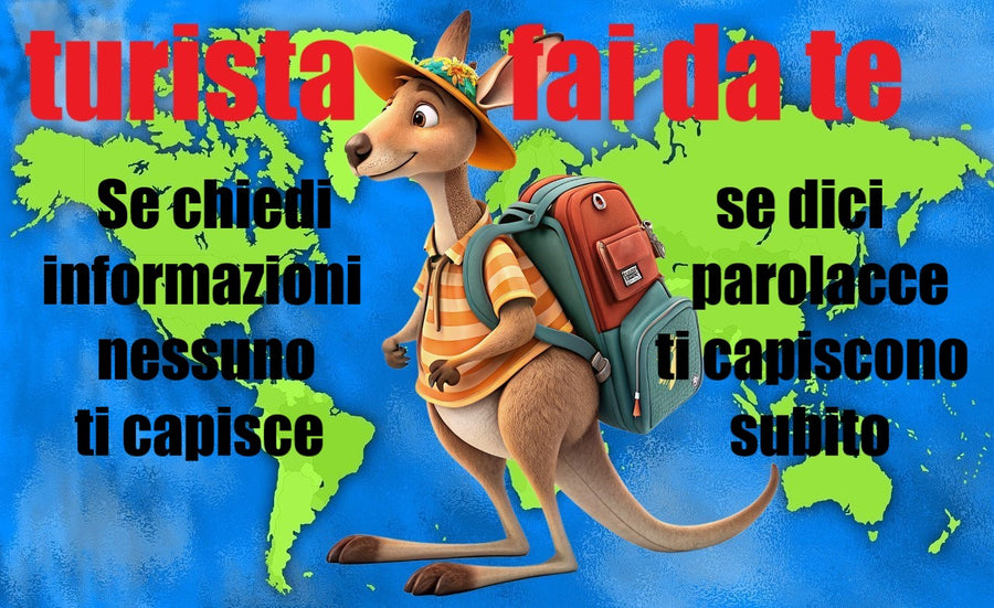 Tovagliette americane in tessuto cm.45x30 con un turista che dice le parolacce